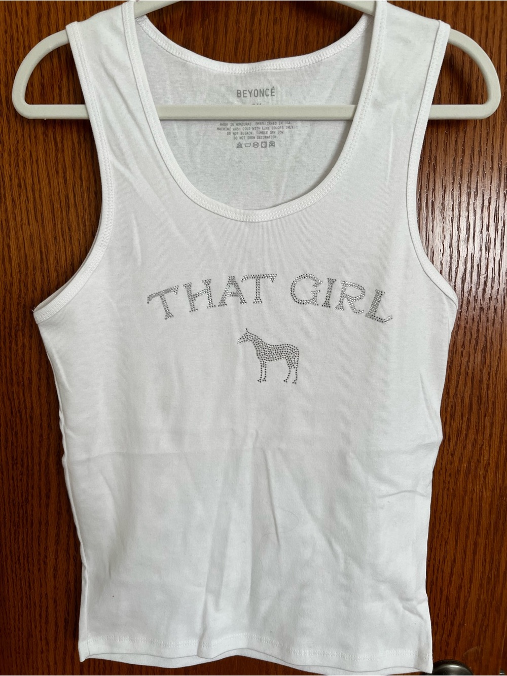 Beyonce ‘That Girl' ACT I Rhinestone White Tank Top